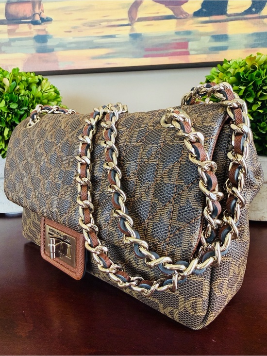 Karl Lagerfeld Handbags - KARL LAGERFELD PARIS 🤎 BROWN 🤎 MONOGRAM QUILTED AGYNESS SHOULDER BAG 🌟EUC🌟